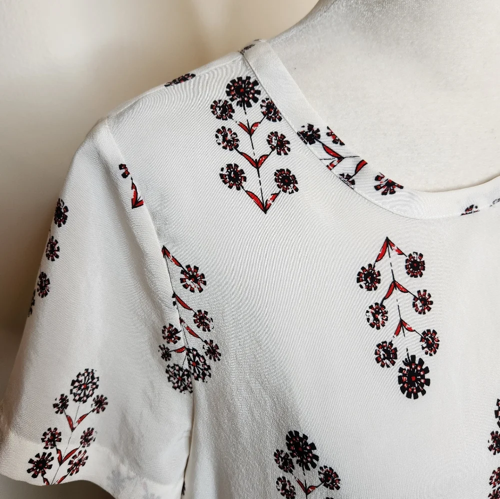 Madewell 100% Silk Vinefloral Top with Border - Picture 4 of 8